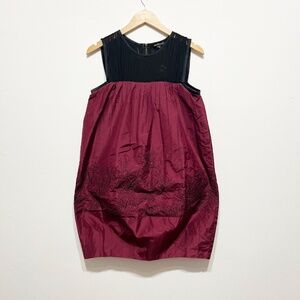 NEW Castle Starr Dupioni Silk Floral Flower Abstract Embroidered Pullover Dress